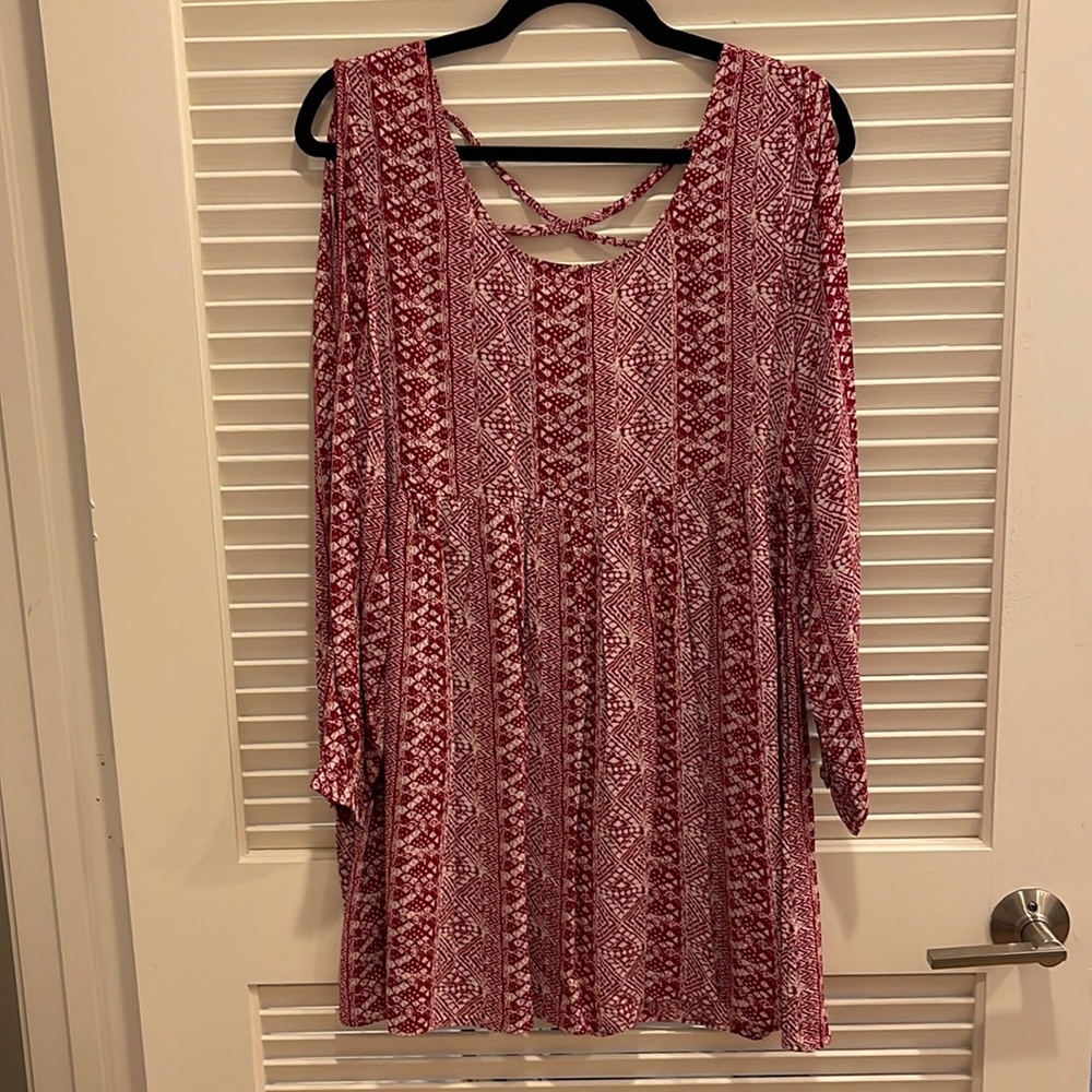 Red long sleeve dress